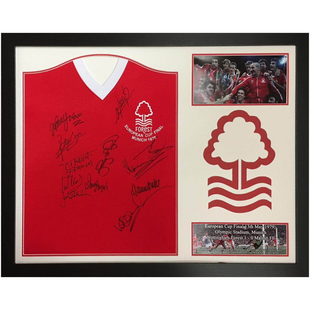 Nottingham Forest Fc 1979 European Cup Final Signed Shirt Frame Select Sports Souvenirs