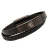 Arsenal FC Black IP Leather Bracelet - Select Sports Souvenirs