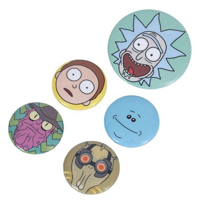 Rick And Morty Heads Button Badge Set - Image 2